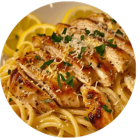 Chicken Steak With Blackpepper Sauce & Aglio E Olio Spaghetti