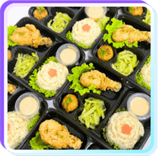 Crispy Fried Chicken with Butter Rice and Fruit Jelly