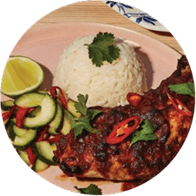 Grilled Chicken Tom Yum with Thai Fried Rice