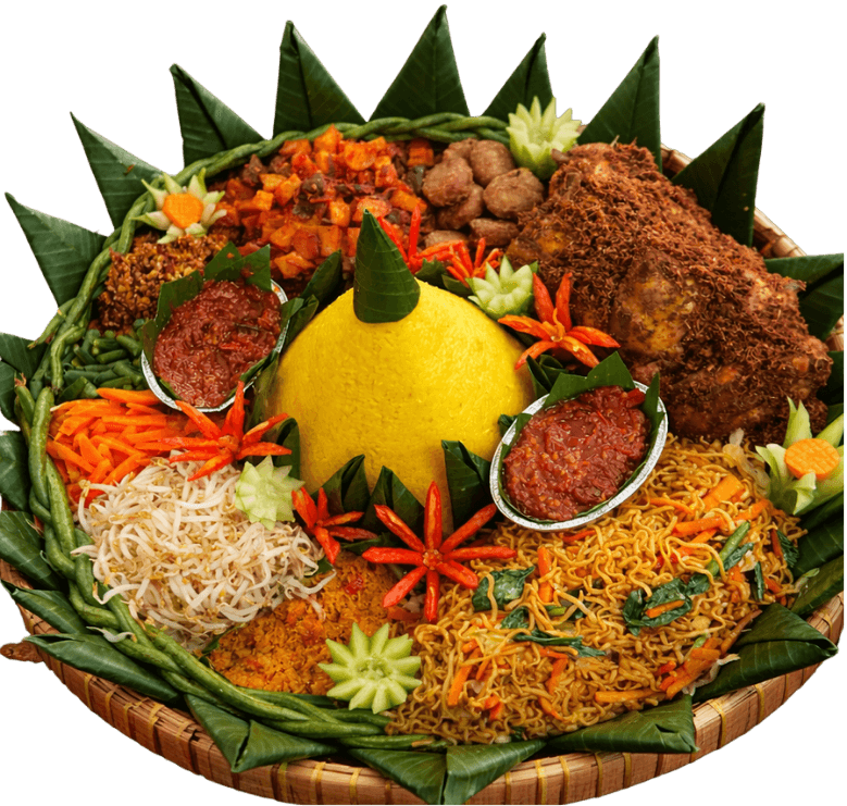 Tumpeng Nusantara Signature yellow rice feast platter